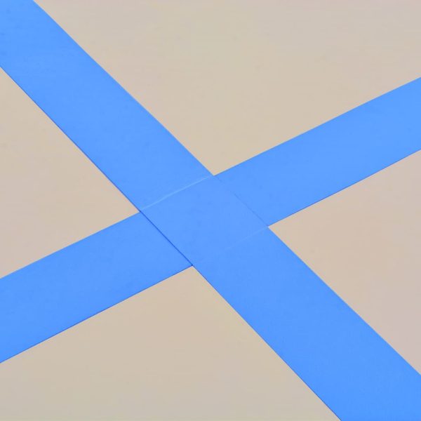 Colchão de ginástica insuflável c/ bomba 600x100x10 cm PVC azul - Image 11