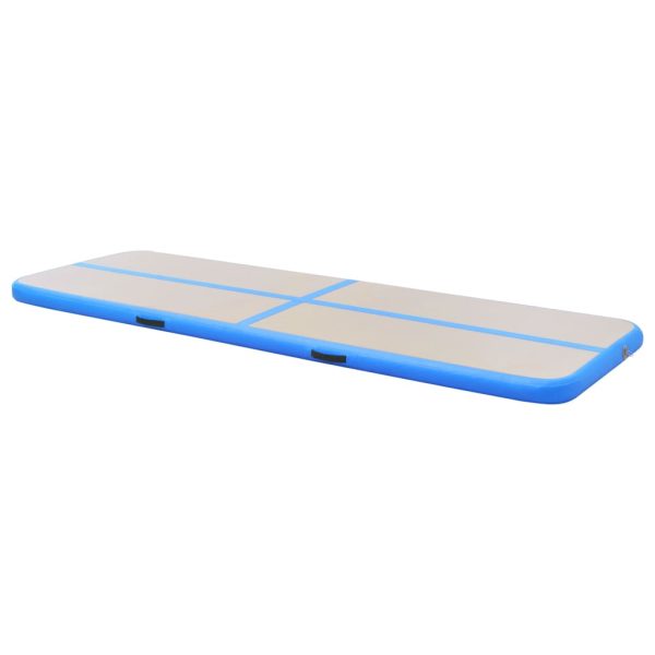 Colchão de ginástica insuflável c/ bomba 600x100x10 cm PVC azul - Image 4