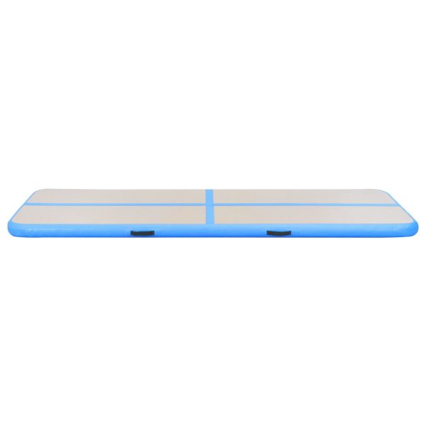 Colchão de ginástica insuflável c/ bomba 600x100x10 cm PVC azul - Image 6