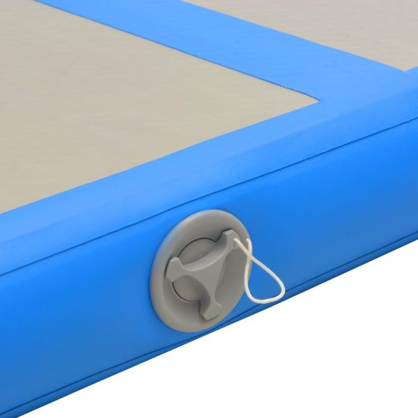 Colchão de ginástica insuflável c/ bomba 600x100x10 cm PVC azul - Image 8