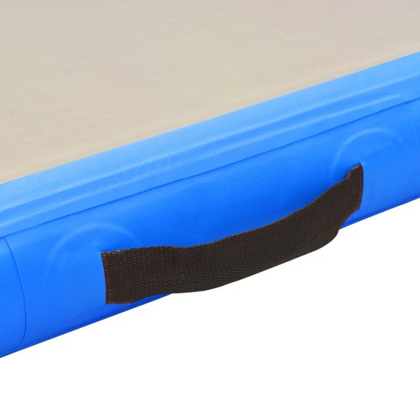 Colchão de ginástica insuflável c/ bomba 600x100x10 cm PVC azul - Image 9