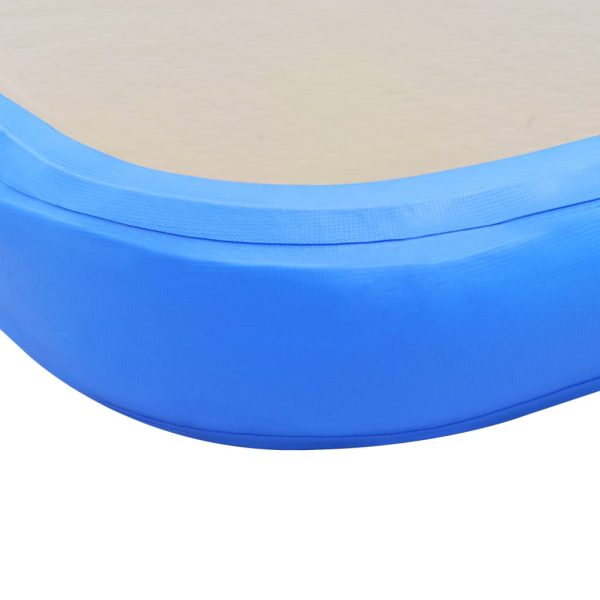 Colchão de ginástica insuflável c/ bomba 600x100x10 cm PVC azul - Image 10