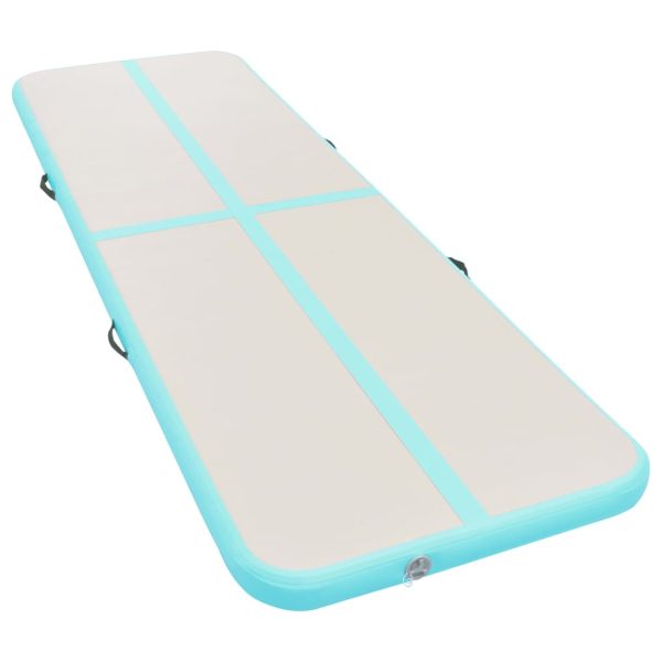 Colchão de ginástica insuflável c/ bomba 800x100x10cm PVC verde - Image 2