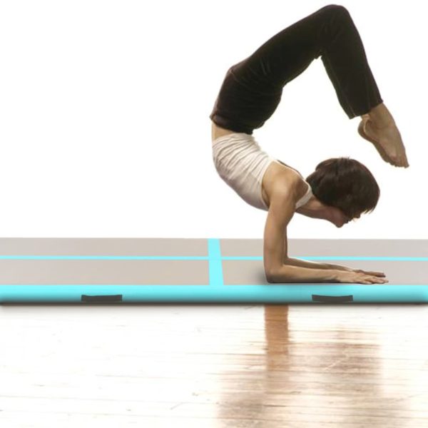 Colchão de ginástica insuflável c/ bomba 800x100x10cm PVC verde - Image 3