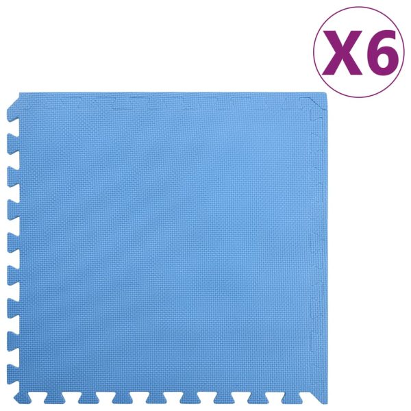 Tapetes de chão 6 pcs 2,16 ㎡ espuma de EVA azul
