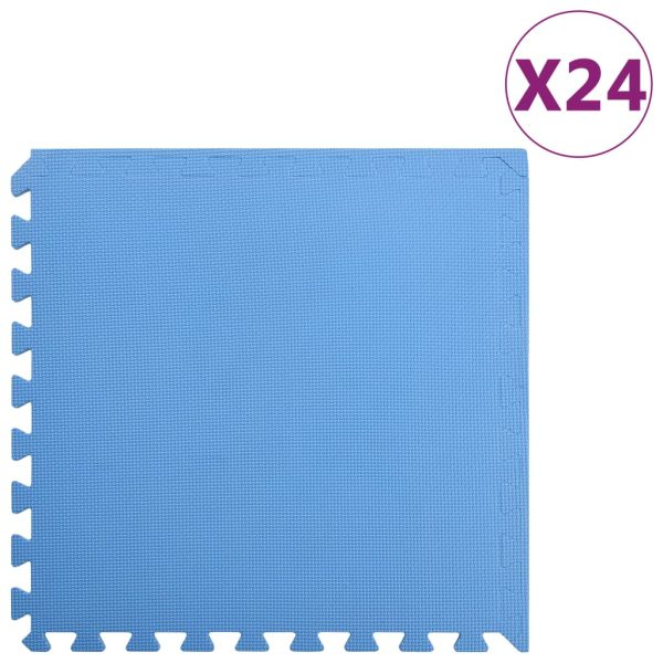 Tapetes de chão 24 pcs 8,64 ㎡ espuma de EVA azul