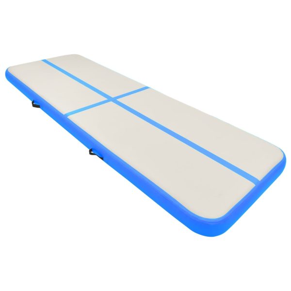 Colchão de ginástica insuflável c/ bomba 300x100x15 cm PVC azul - Image 2