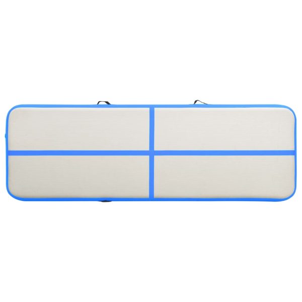 Colchão de ginástica insuflável c/ bomba 300x100x15 cm PVC azul - Image 4