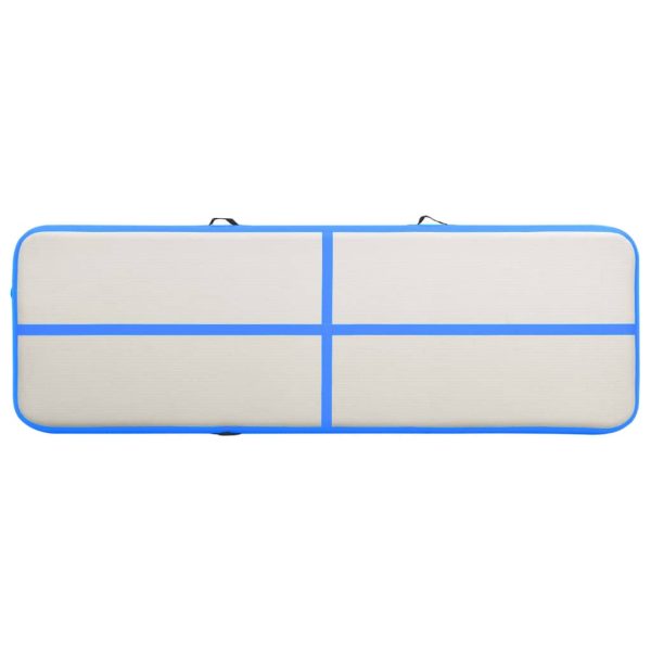 Colchão de ginástica insuflável c/ bomba 500x100x15 cm PVC azul - Image 4