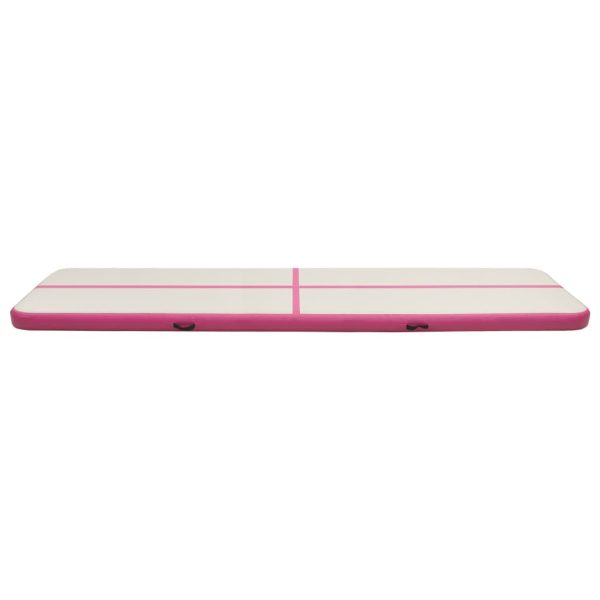 Colchão de ginástica insuflável c/ bomba 600x100x15 cm PVC rosa - Image 3