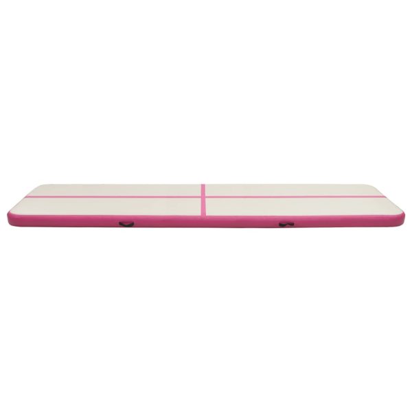 Colchão de ginástica insuflável c/ bomba 800x100x15 cm PVC rosa - Image 3