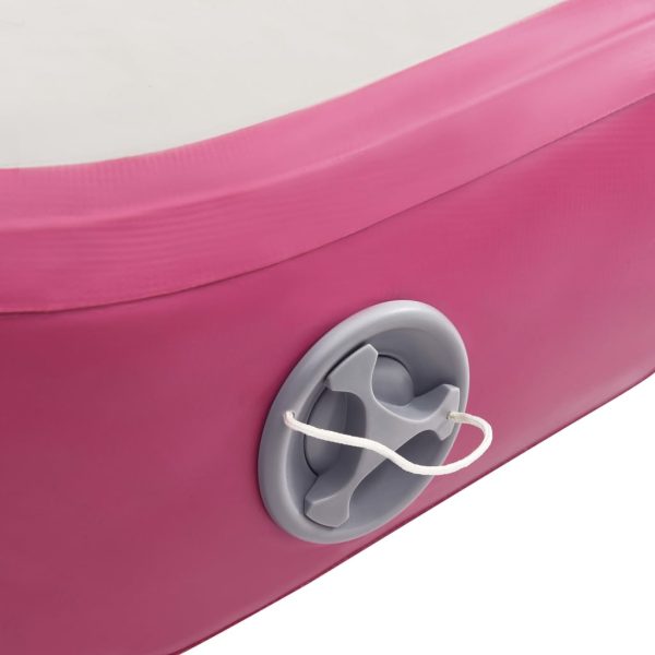 Colchão de ginástica insuflável c/ bomba 800x100x15 cm PVC rosa - Image 7