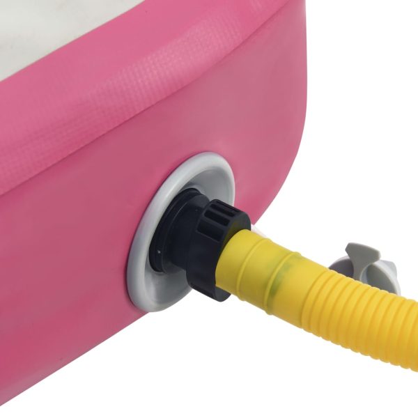 Colchão de ginástica insuflável c/ bomba 800x100x15 cm PVC rosa - Image 8