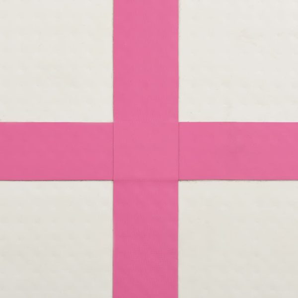 Colchão de ginástica insuflável c/ bomba 800x100x15 cm PVC rosa - Image 10