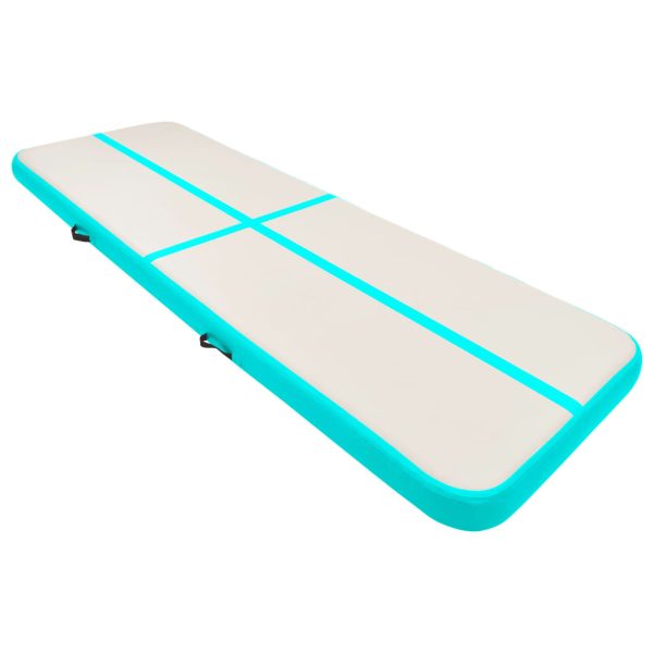 Colchão de ginástica insuflável c/ bomba 300x100x20cm PVC verde - Image 2