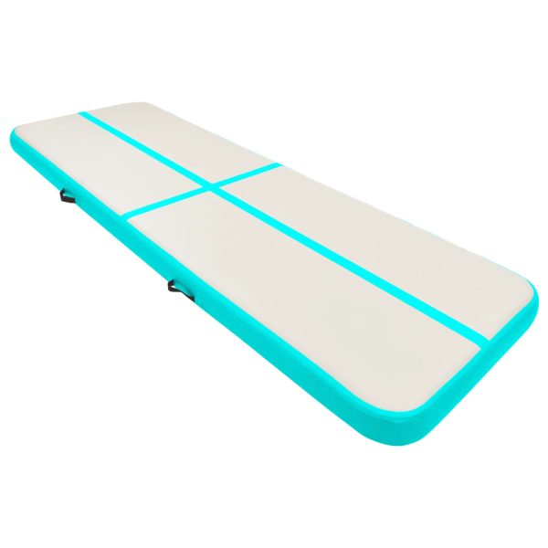 Colchão de ginástica insuflável c/ bomba 500x100x20cm PVC verde - Image 2