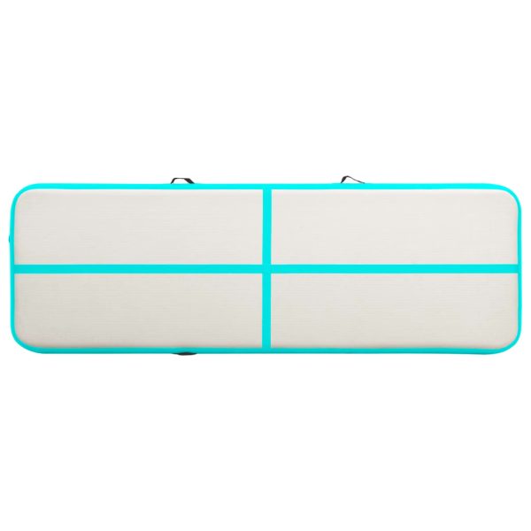 Colchão de ginástica insuflável c/ bomba 500x100x20cm PVC verde - Image 4