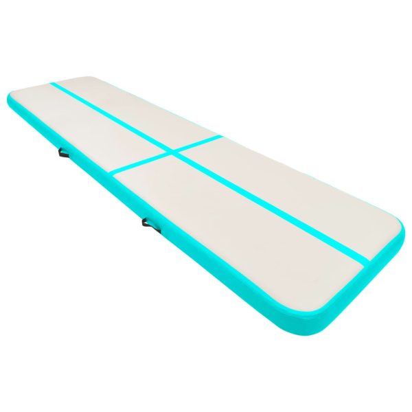Colchão de ginástica insuflável c/ bomba 700x100x20cm PVC verde - Image 2