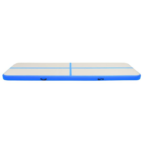 Colchão de ginástica insuflável c/ bomba 800x100x20 cm PVC azul - Image 3