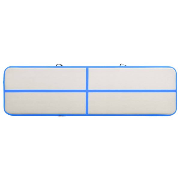Colchão de ginástica insuflável c/ bomba 800x100x20 cm PVC azul - Image 4