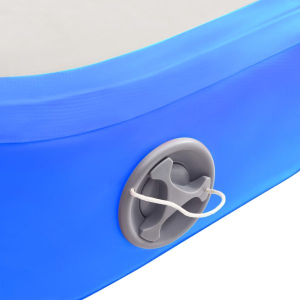 Colchão de ginástica insuflável c/ bomba 800x100x20 cm PVC azul - Image 7