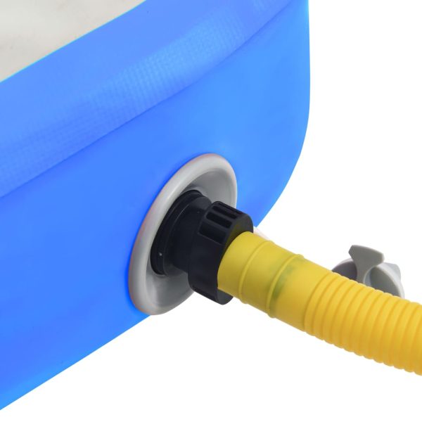 Colchão de ginástica insuflável c/ bomba 800x100x20 cm PVC azul - Image 8