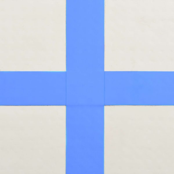 Colchão de ginástica insuflável c/ bomba 800x100x20 cm PVC azul - Image 10