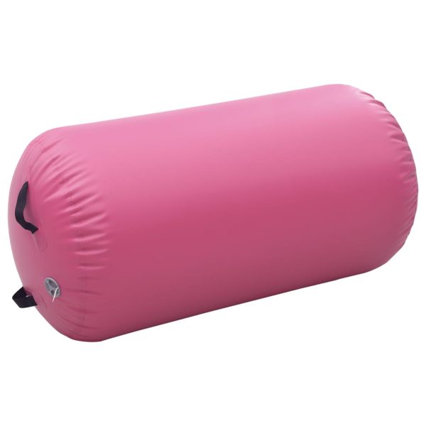 Rolo de ginástica/yoga insuflável com bomba 120x75 cm PVC rosa - Image 2