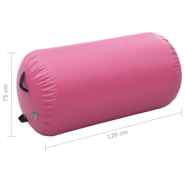 Rolo de ginástica/yoga insuflável com bomba 120x75 cm PVC rosa - Image 11