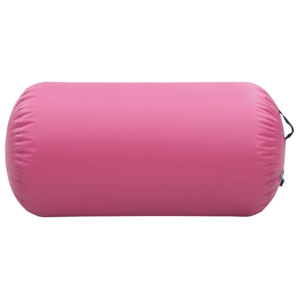 Rolo de ginástica/yoga insuflável com bomba 120x75 cm PVC rosa - Image 3