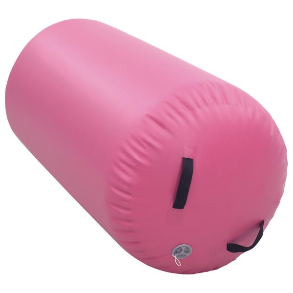 Rolo de ginástica/yoga insuflável com bomba 120x75 cm PVC rosa - Image 4