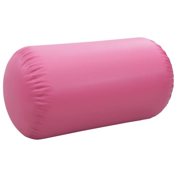 Rolo de ginástica/yoga insuflável com bomba 120x75 cm PVC rosa - Image 5