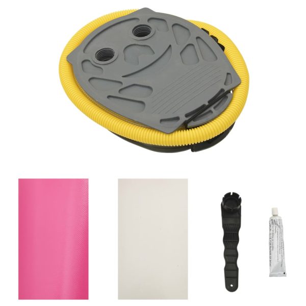 Rolo de ginástica/yoga insuflável com bomba 120x75 cm PVC rosa - Image 9