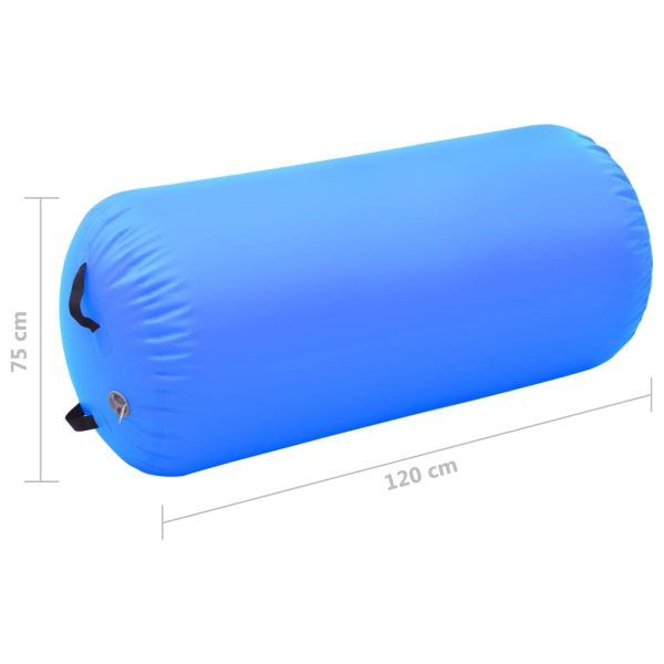 Rolo de ginástica/yoga insuflável com bomba 120x75 cm PVC azul - Image 11