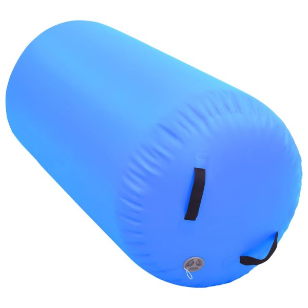 Rolo de ginástica/yoga insuflável com bomba 120x75 cm PVC azul - Image 4