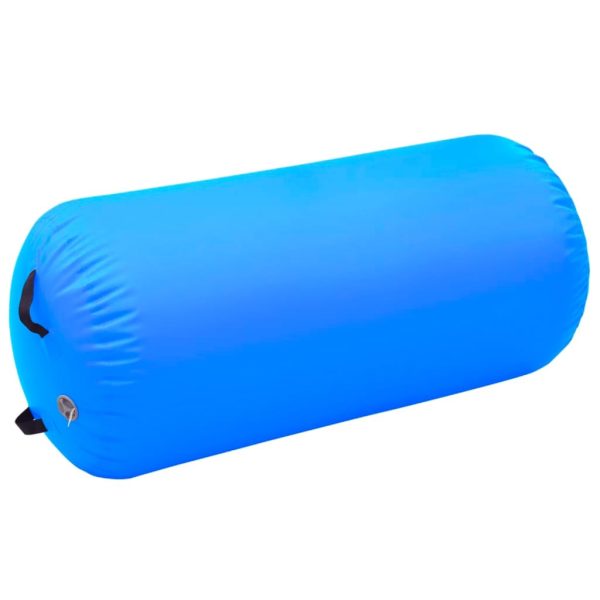 Rolo de ginástica/yoga insuflável com bomba 120x90 cm PVC azul - Image 2