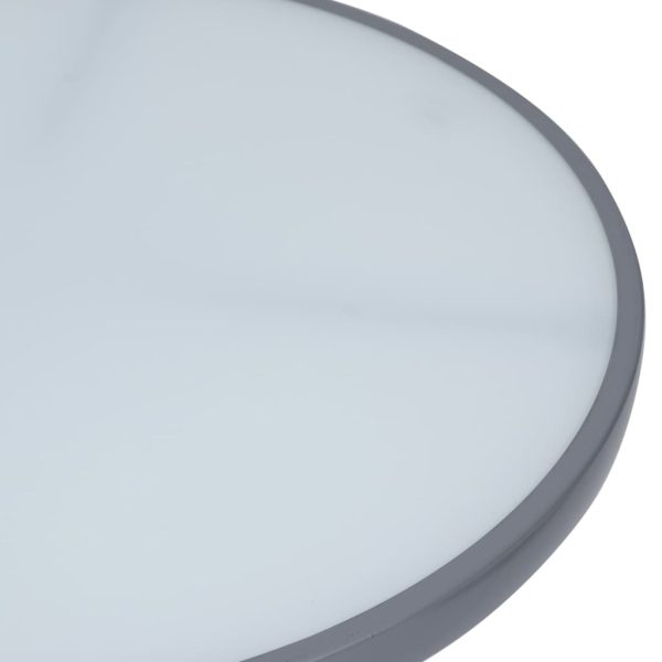 Mesa de jardim 60 cm aço e vidro cinzento-claro - Image 3