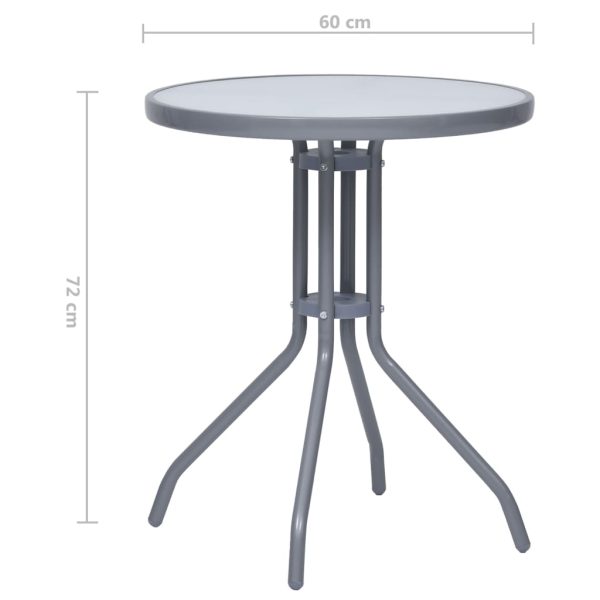 Mesa de jardim 60 cm aço e vidro cinzento-claro - Image 5
