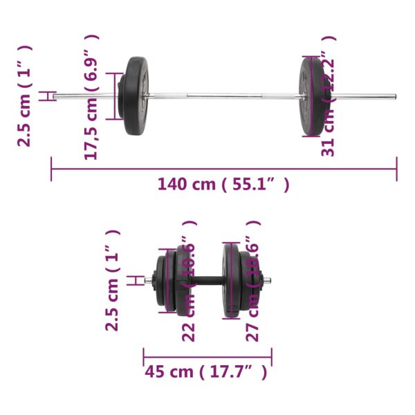 Barras e halteres com discos 60 Kg - Image 9