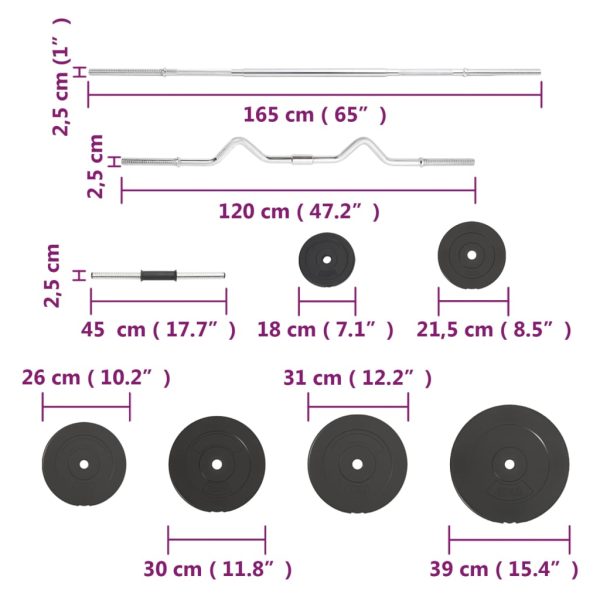 Conjunto de barras e halteres com discos 120 Kg - Image 12