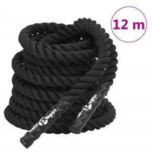 Corda de batalha 12 m 9 kg poliéster preto