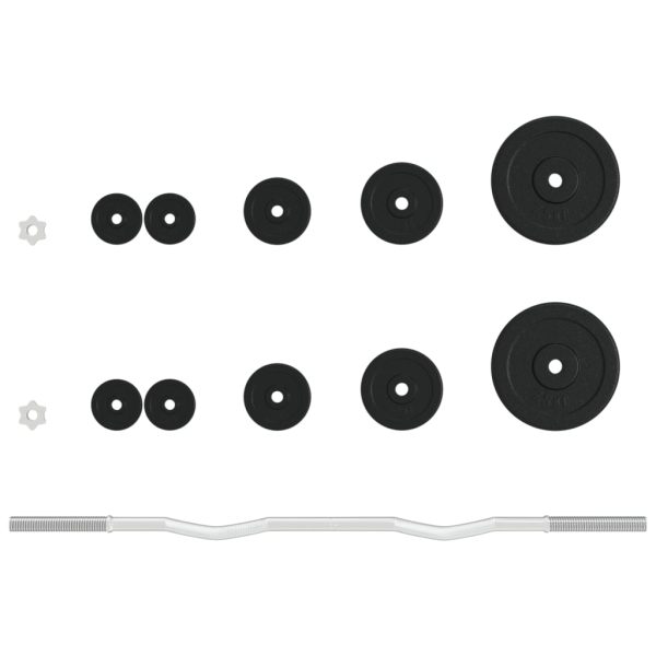 Conjunto de barra com discos 30 kg ferro fundido/aço cromado - Image 2