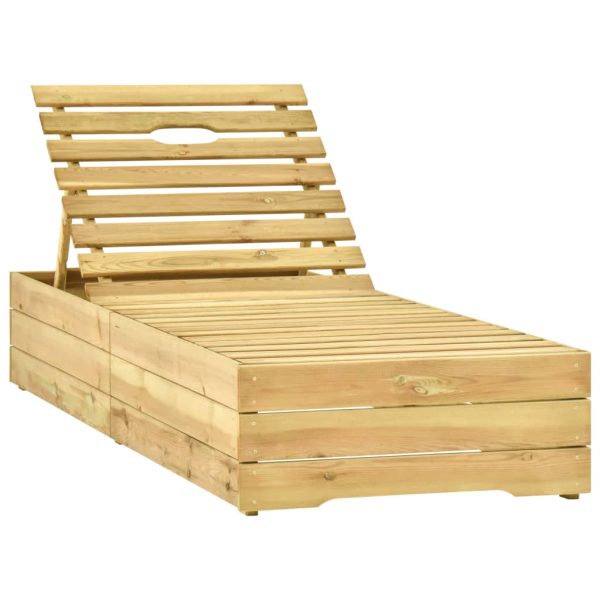 Espreguiçadeira de jardim com mesa e almofadão pinho impregnado - Image 7