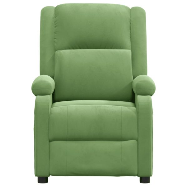 Poltrona de massagens elétrica reclinável veludo verde-claro - Image 3
