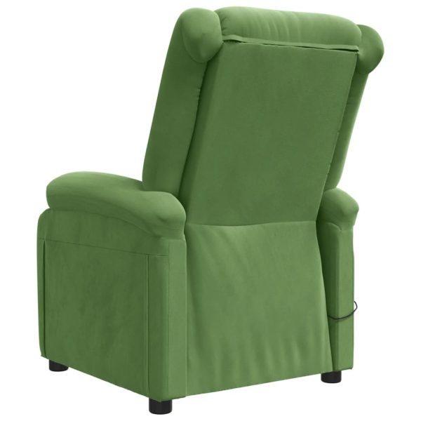 Poltrona de massagens elétrica reclinável veludo verde-claro - Image 5