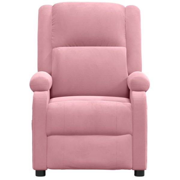 Poltrona de massagens elétrica reclinável veludo rosa - Image 3