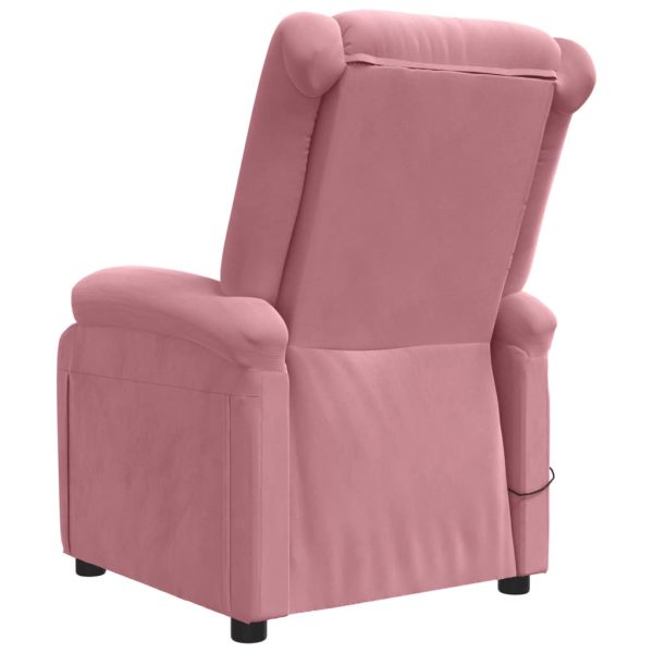 Poltrona de massagens elétrica reclinável veludo rosa - Image 5
