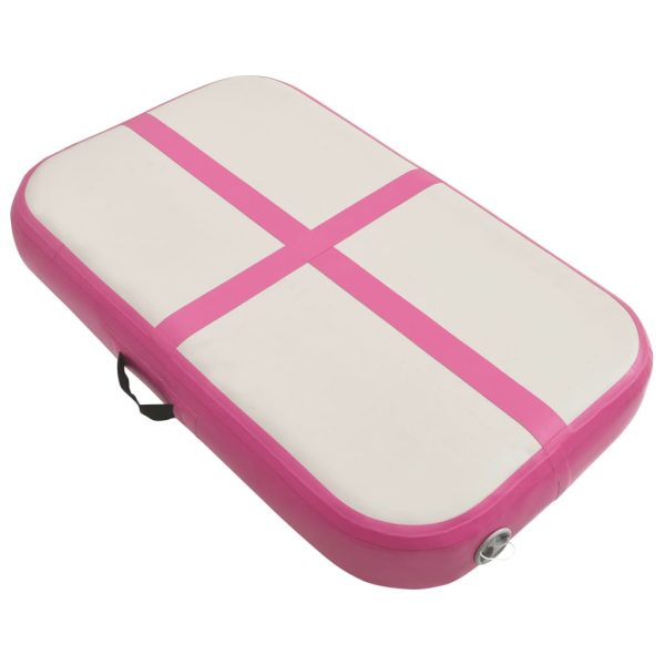 Colchão de ginástica insuflável c/ bomba 60x100x15 cm PVC rosa - Image 2