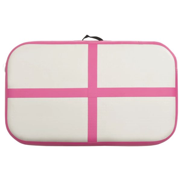Colchão de ginástica insuflável c/ bomba 60x100x15 cm PVC rosa - Image 4