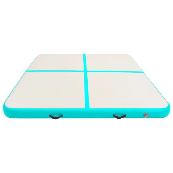 Colchão de ginástica insuflável c/ bomba 200x200x15cm PVC verde - Image 3